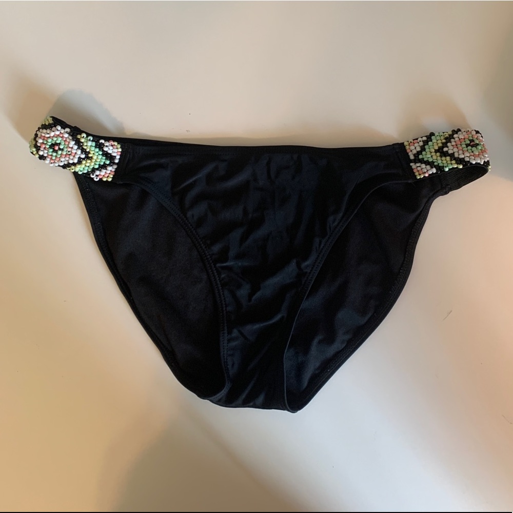Beaded black bikini bottoms